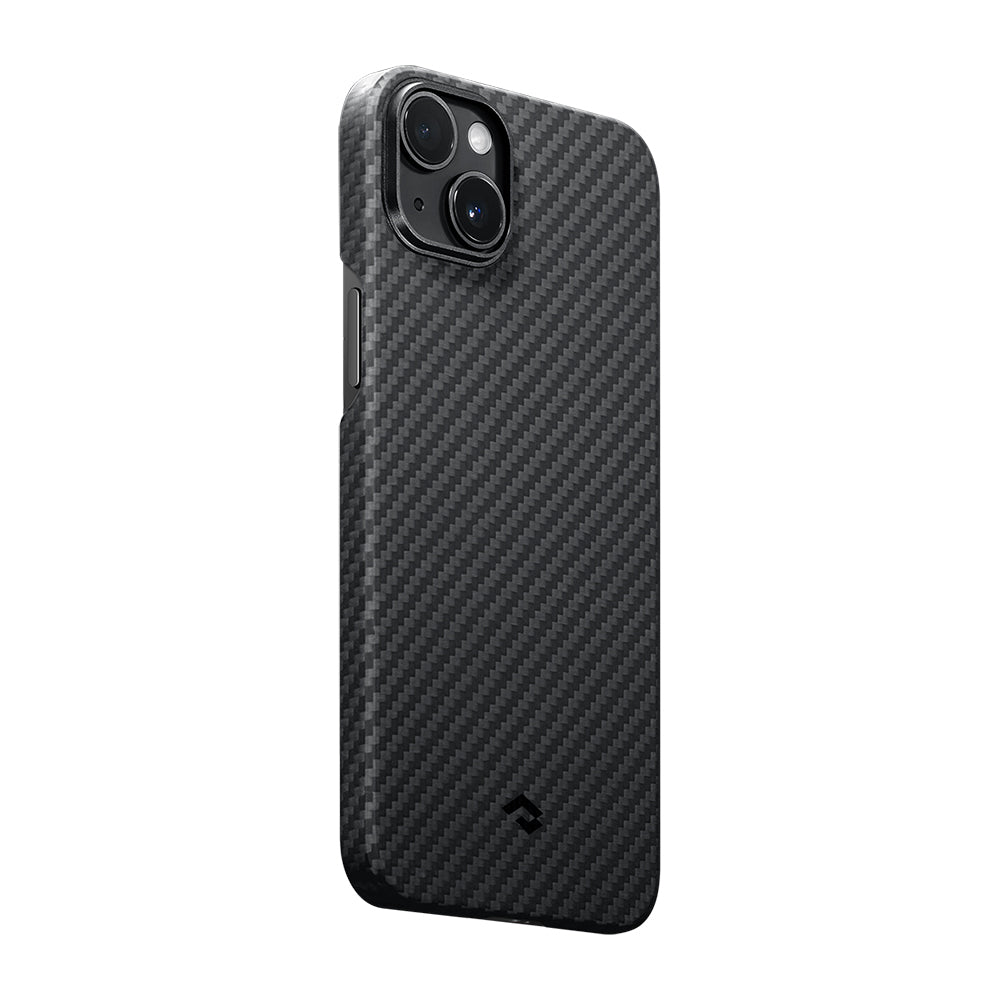 Pitaka Ultra-Slim Classic Serisi iPhone 14 M-safe Şarj Özellikli 1500D Aramid Fiber Black-Grey Twill Kılıf Pitaka Ultra-Slim Classic Serisi iPhone 14 M-safe Şarj Özellikli 1500D Aramid Fiber Black-Grey Twill Kılıf